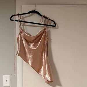 Asymmetrical Satin Tank Top